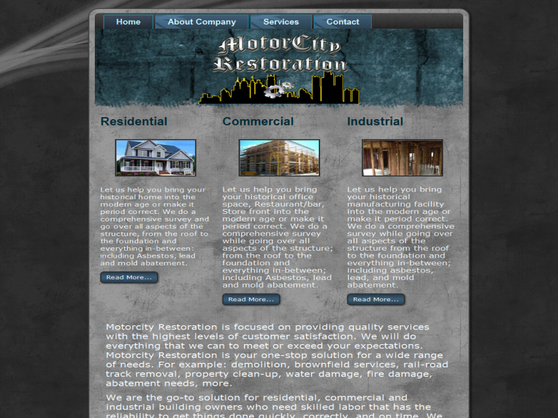 Web SIte for Motorcity RestorATION